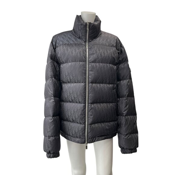 DIOR Gray Oblique Logo Monogram Technical Puffer Down Jacket Men's size 52/XL - Picture 3 of 15